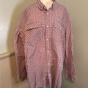Men's Red Checkered Button Down Shirt